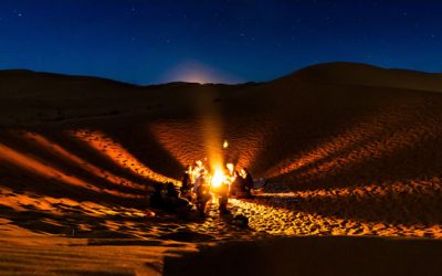 Sleeping in the sahara desert. A night in the desert