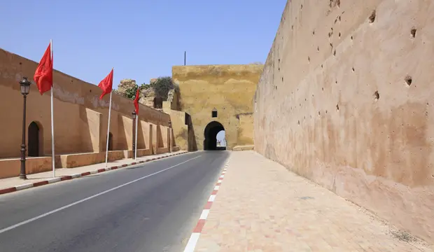 The medina of Meknes Morocco is surrounded by 40 kilometers of walls